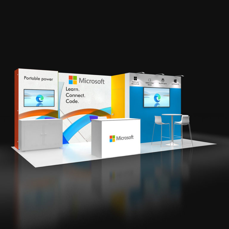 PE1020 01 — 10x20 trade show booth rental by Pure Exhibits