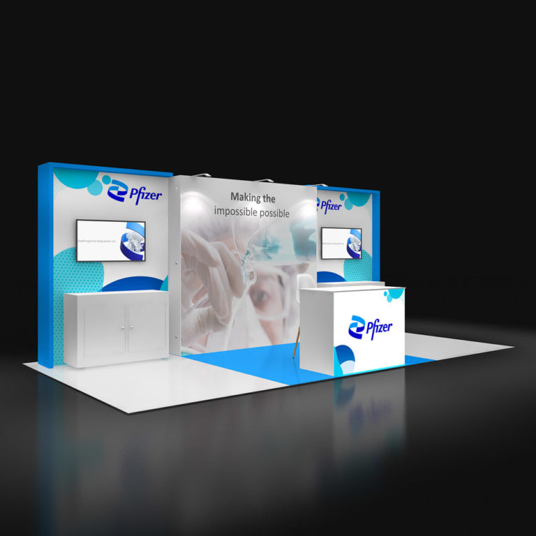 PE1020 03 — 10x20 trade show booth rental by Pure Exhibits