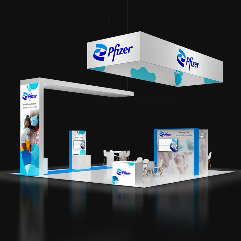 PE3030 03 — 30x30 trade show booth rental by Pure Exhibits