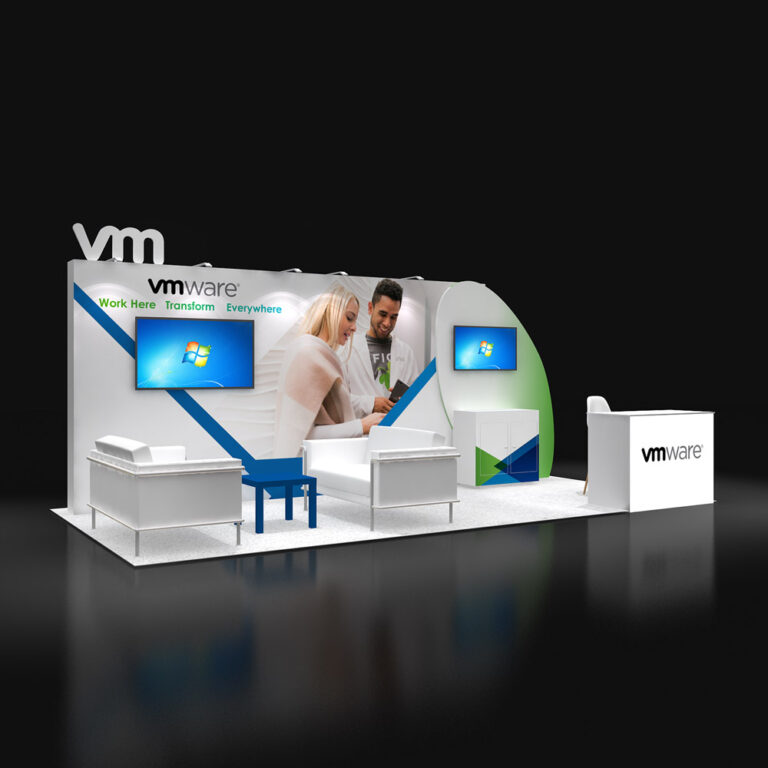 PE1020 09 — 10x20 trade show booth rental by Pure Exhibits