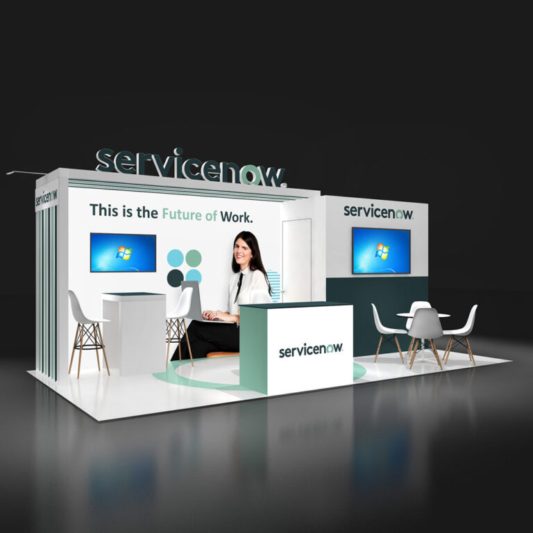 PE1020 11 — 10x20 trade show booth rental by Pure Exhibits