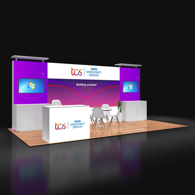 PE1020 12 — 10x20 trade show booth rental by Pure Exhibits