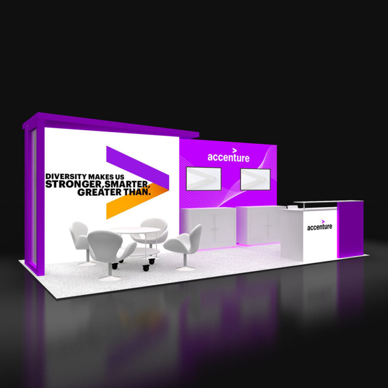 PE1020 16 — 10x20 trade show booth rental by Pure Exhibits