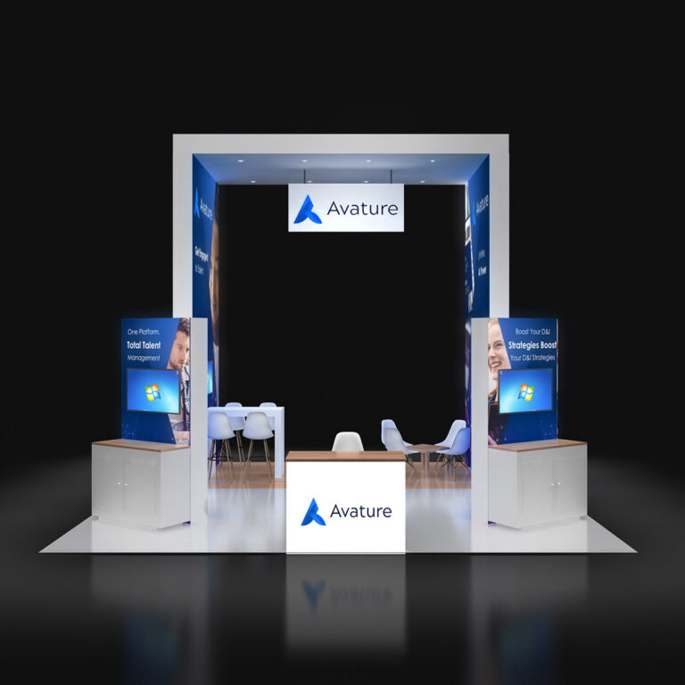 PE2020 21 — 20x20 trade show booth rental by Pure Exhibits