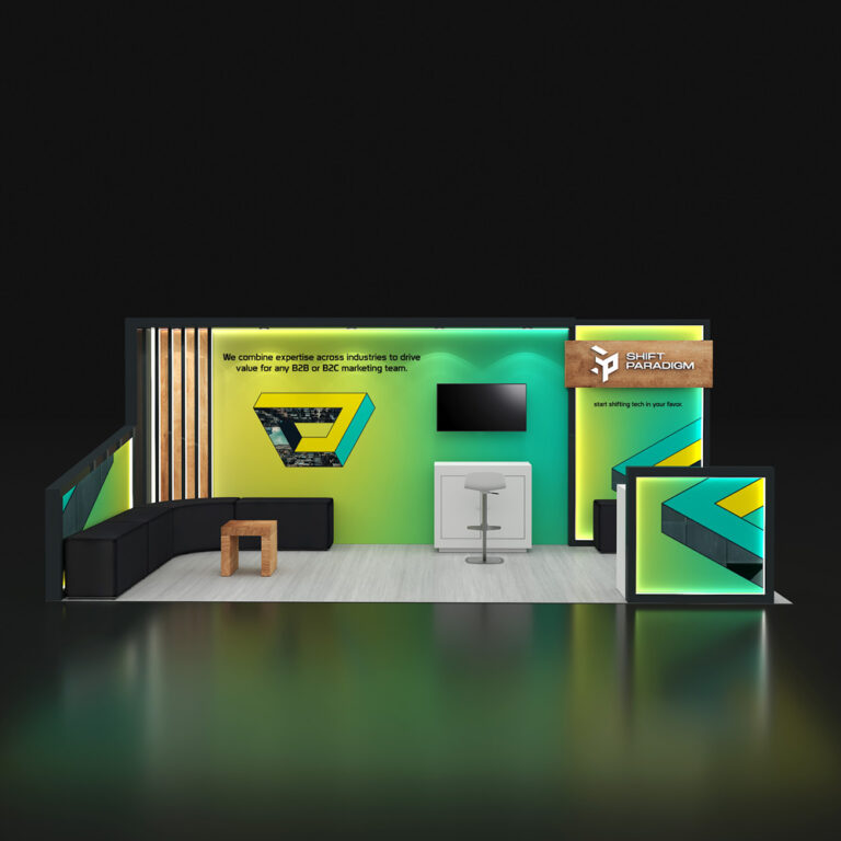 PE1020 61 — 10x20 trade show booth rental by Pure Exhibits