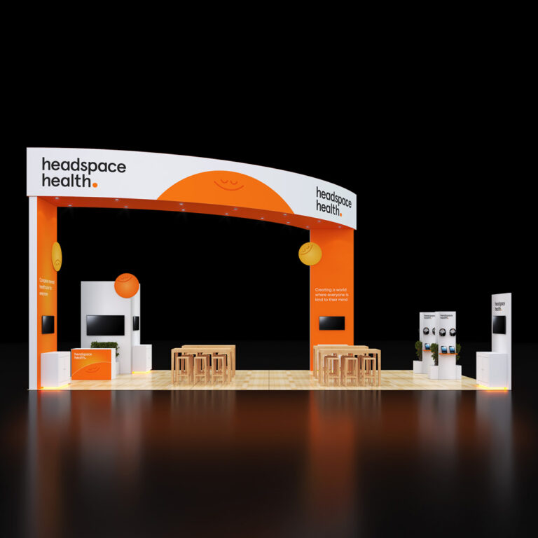 PE2040 27 — 20x40 trade show booth rental by Pure Exhibits