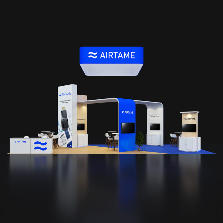 PE2040 01 — 20x40 trade show booth rental by Pure Exhibits