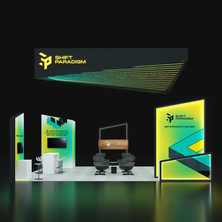 PE3030 68 — 30x30 trade show booth rental by Pure Exhibits