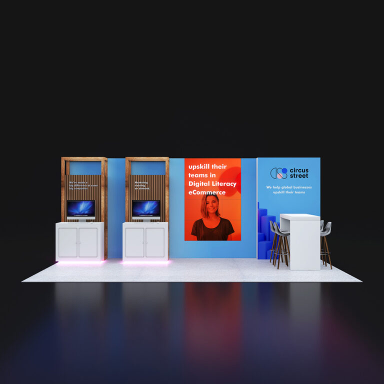 PE1020 70 — 10x20 trade show booth rental by Pure Exhibits