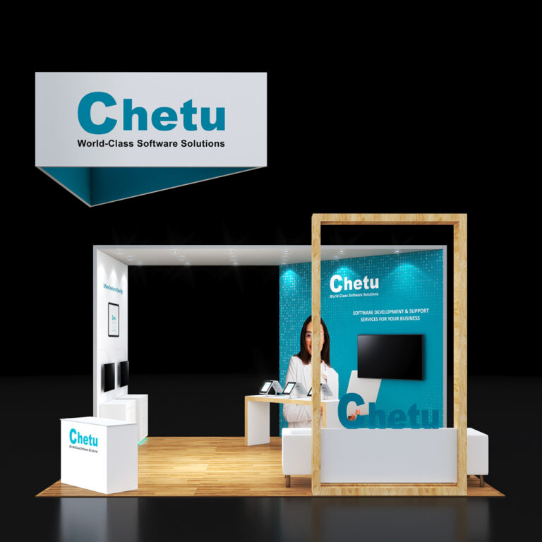 PE2020 123 — 20x20 trade show booth rental by Pure Exhibits