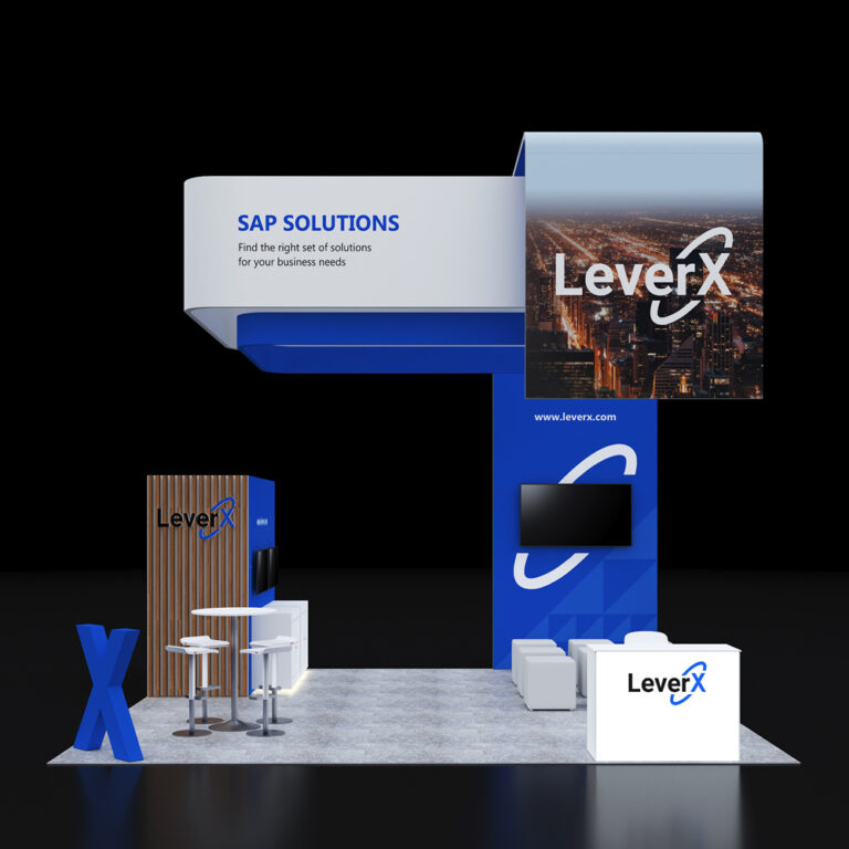 PE2020 124 — 20x20 trade show booth rental by Pure Exhibits