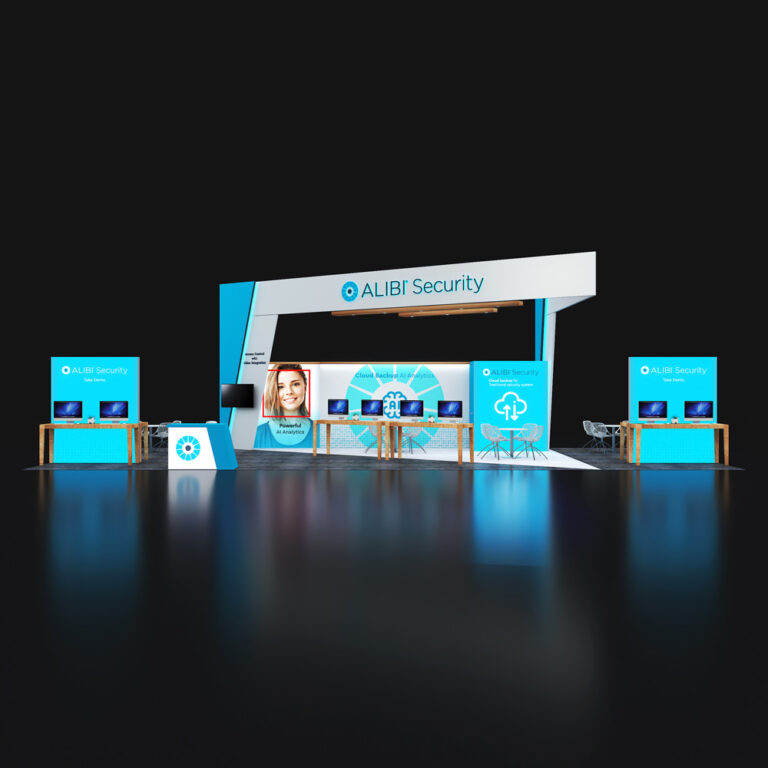 PE2050 036 — 20x50 trade show booth rental by Pure Exhibits