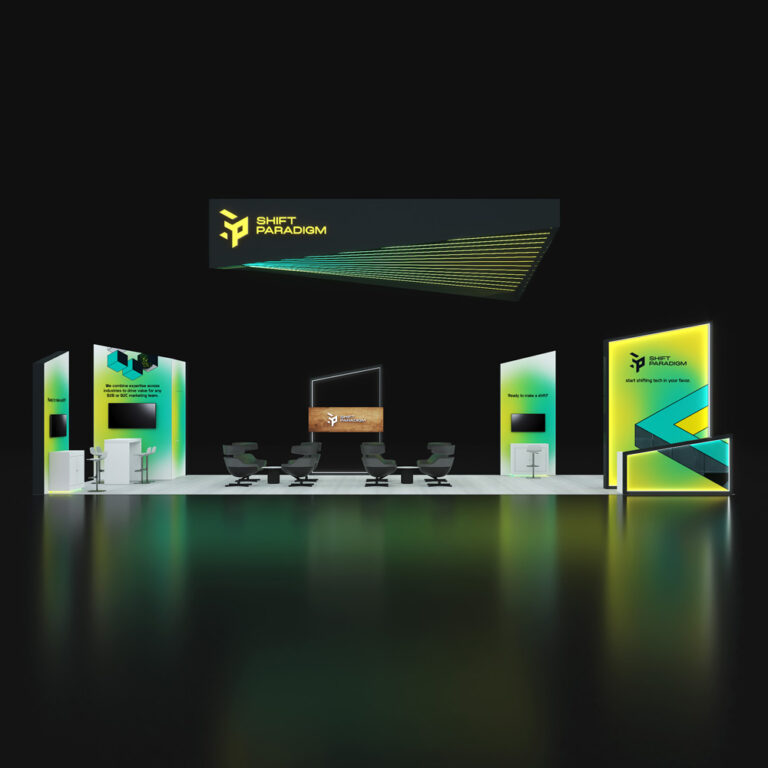 PE2050 033 — 20x50 trade show booth rental by Pure Exhibits