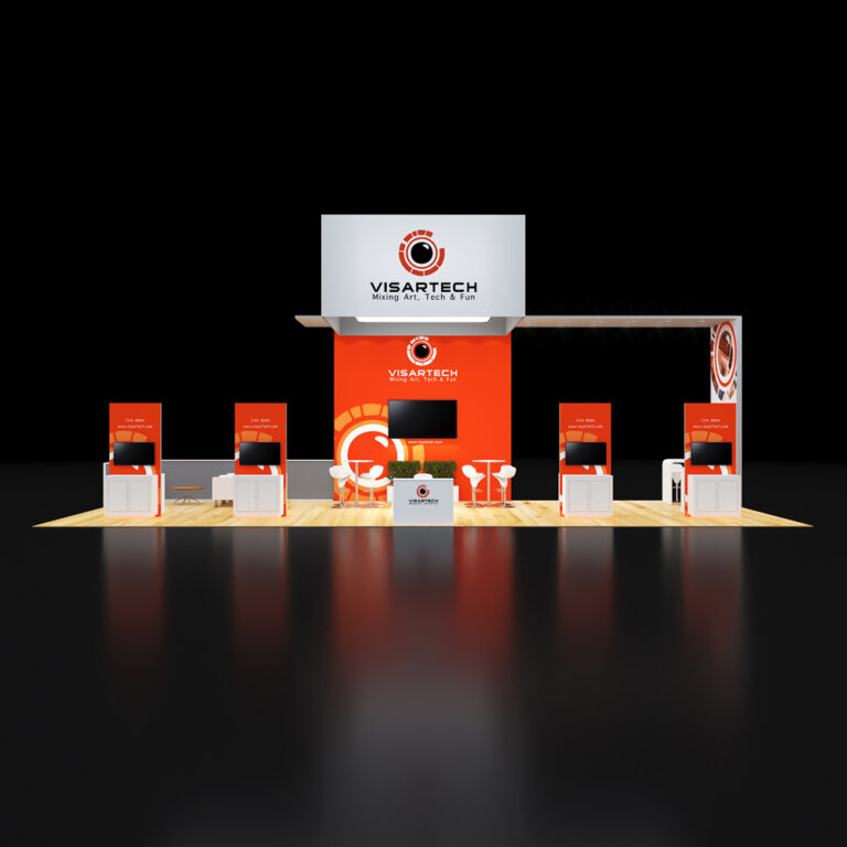PE2050 014 — 20x50 trade show booth rental by Pure Exhibits