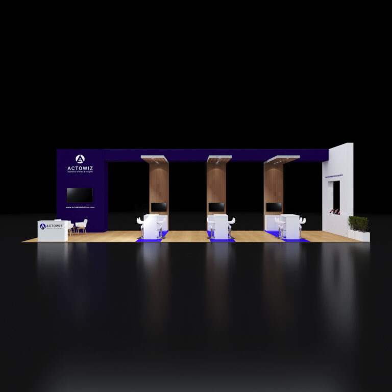 PE2050 018 — 20x50 trade show booth rental by Pure Exhibits