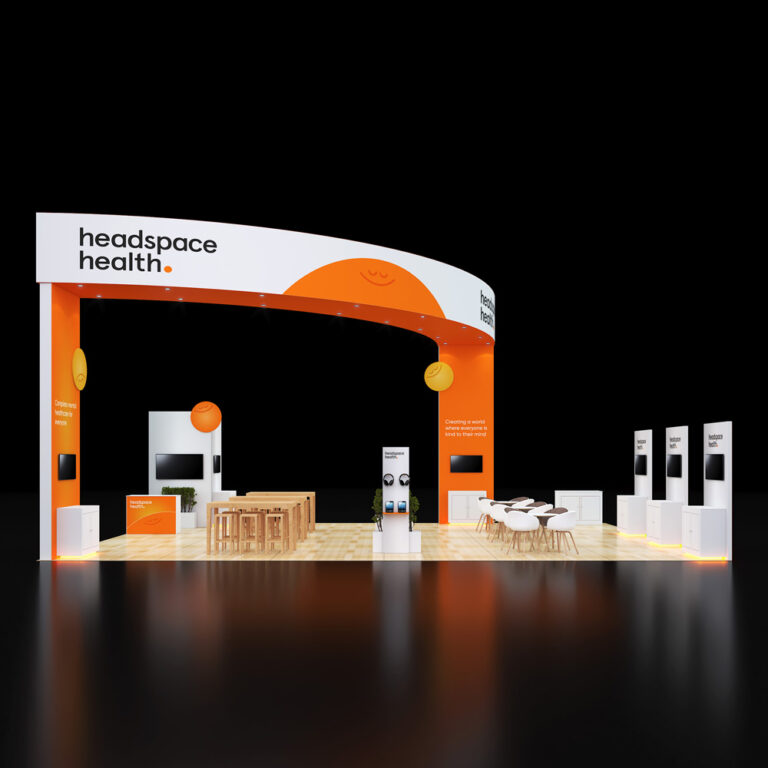 PE3040 049 — 30x40 trade show booth rental by Pure Exhibits
