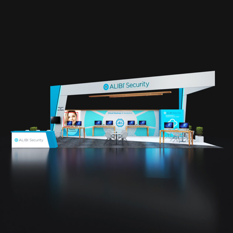 PE3040 051 — 30x40 trade show booth rental by Pure Exhibits