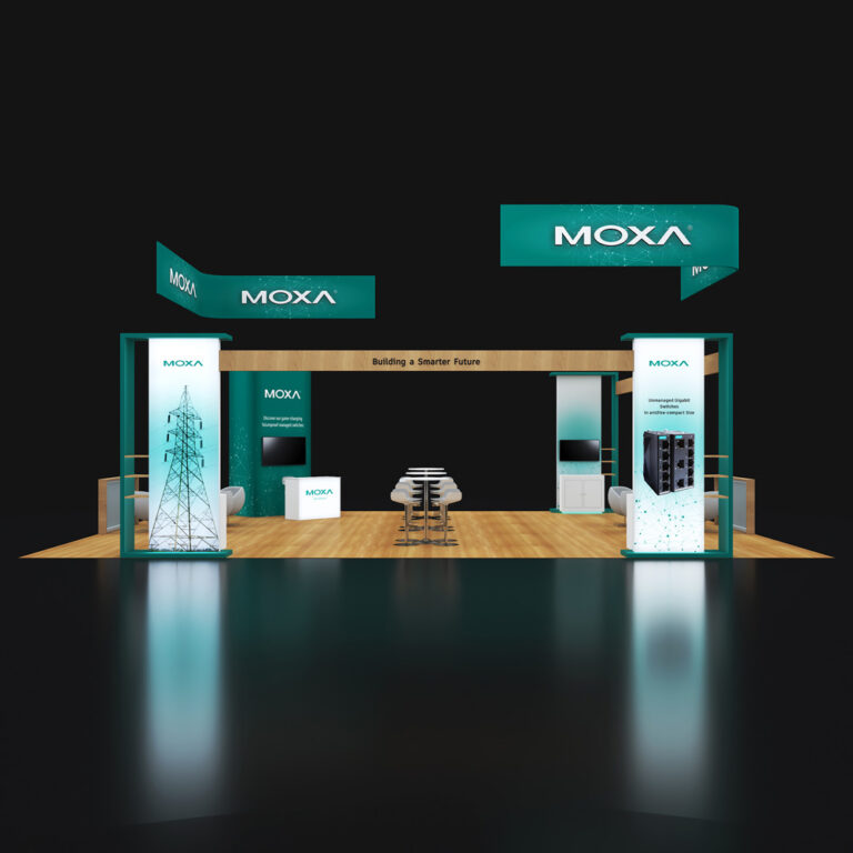 PE3040 057 — 30x40 trade show booth rental by Pure Exhibits