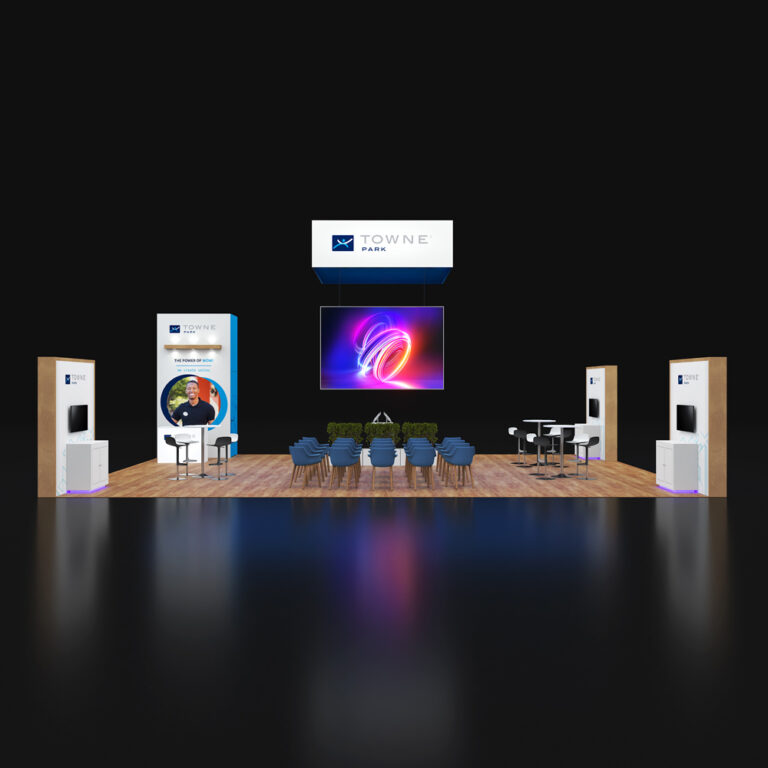 PE3040 071 — 30x40 trade show booth rental by Pure Exhibits