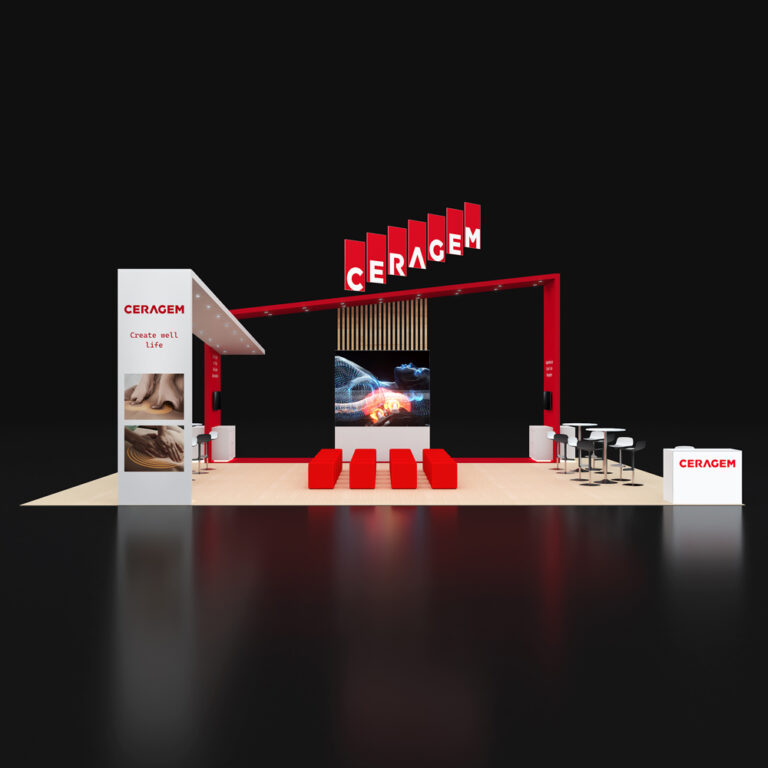 PE3040 073 — 30x40 trade show booth rental by Pure Exhibits