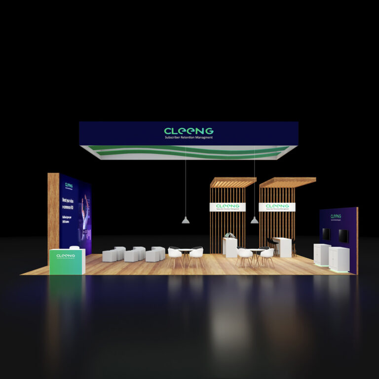 PE3040 077 — 30x40 trade show booth rental by Pure Exhibits