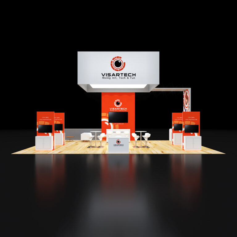 PE3040 084 — 30x40 trade show booth rental by Pure Exhibits