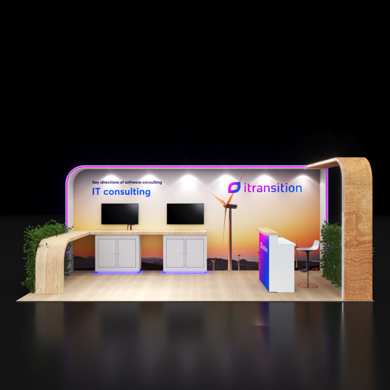PE1020 92 — 10x20 trade show booth rental by Pure Exhibits