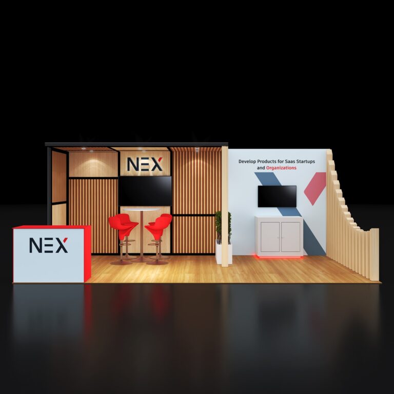 PE1020 102 — 10x20 trade show booth rental by Pure Exhibits