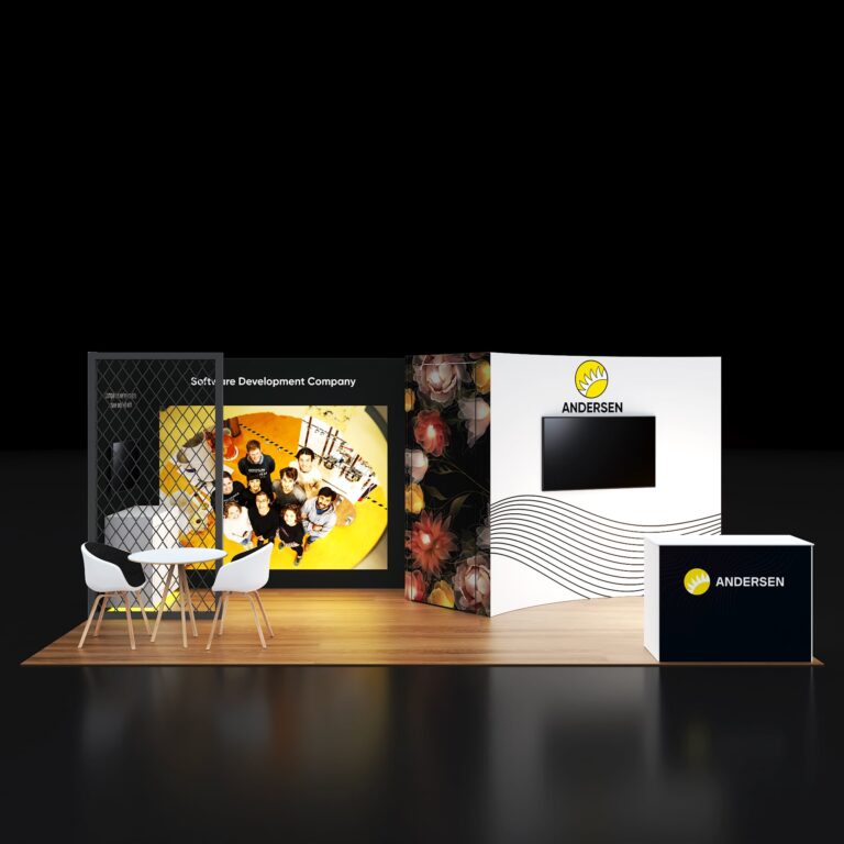 PE1020 104 — 10x20 trade show booth rental by Pure Exhibits