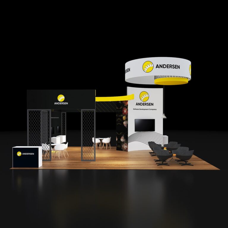 PE3030 124 — 30x30 trade show booth rental by Pure Exhibits