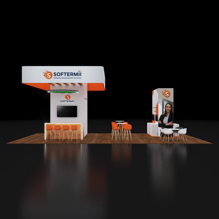 PE2040 102 — 20x40 trade show booth rental by Pure Exhibits