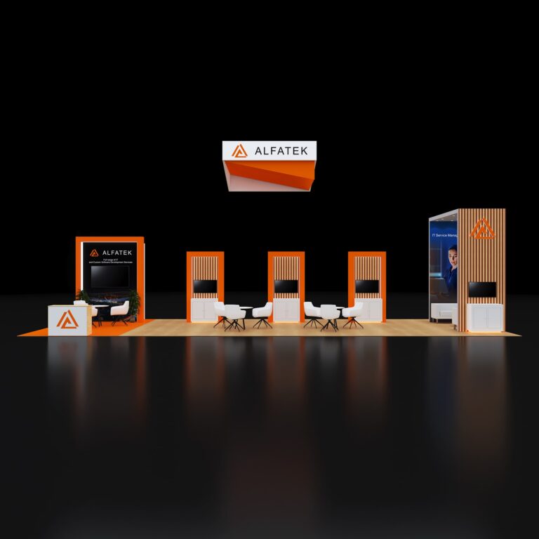 PE2050 104 — 20x50 trade show booth rental by Pure Exhibits