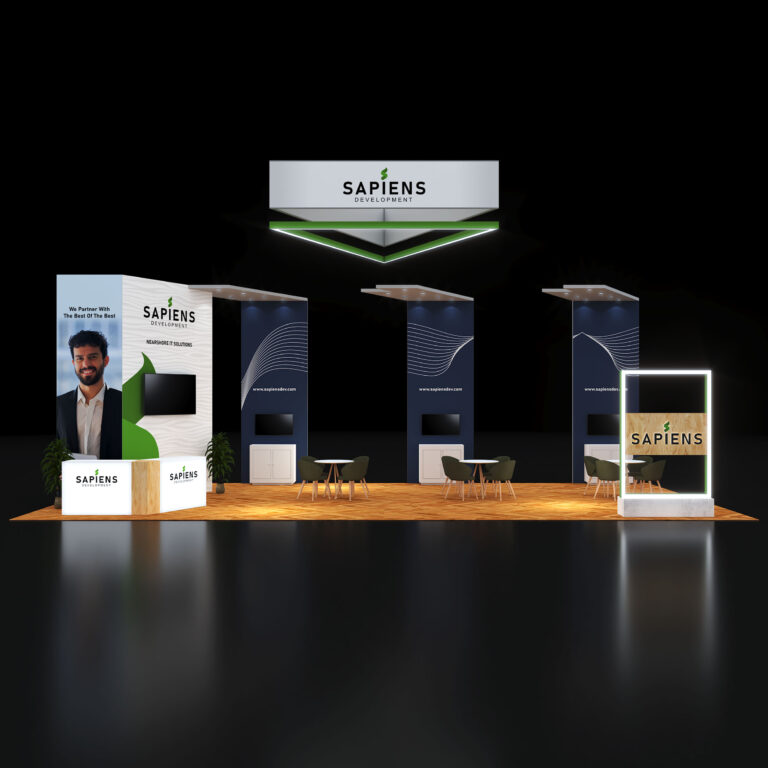 PE2040 107 — 20x40 trade show booth rental by Pure Exhibits