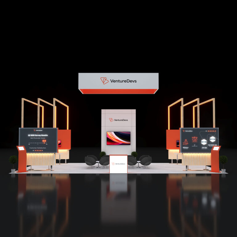PE2040 113 — 20x40 trade show booth rental by Pure Exhibits