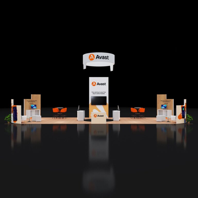 PE2050 119 — 20x50 trade show booth rental by Pure Exhibits