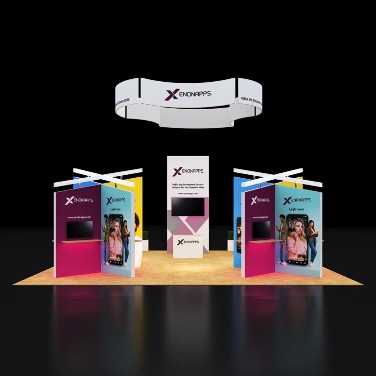 PE3030 141 — 30x30 trade show booth rental by Pure Exhibits