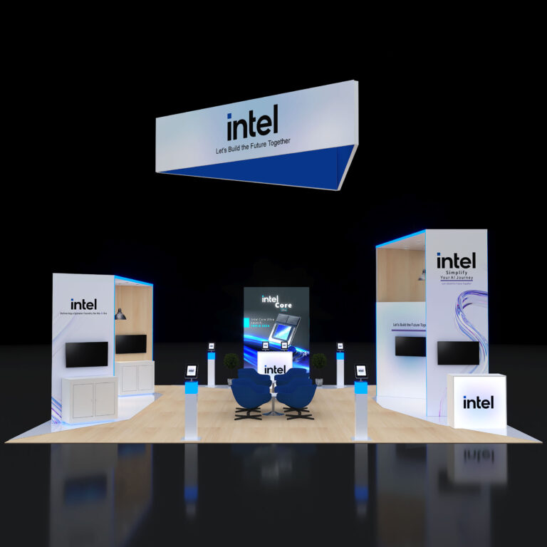 PE3030 143 — 30x30 trade show booth rental by Pure Exhibits