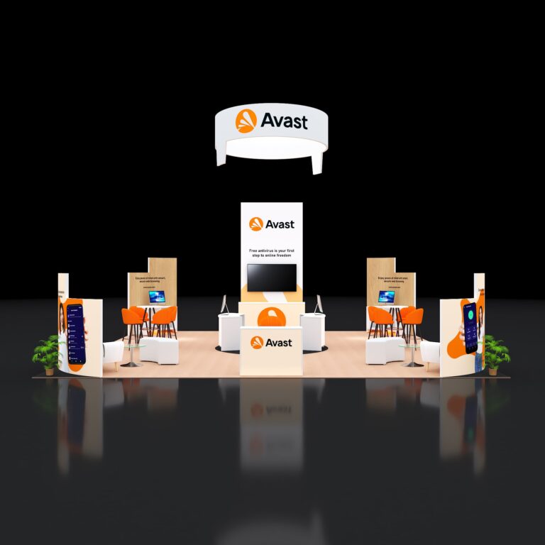PE3030 145 — 30x30 trade show booth rental by Pure Exhibits