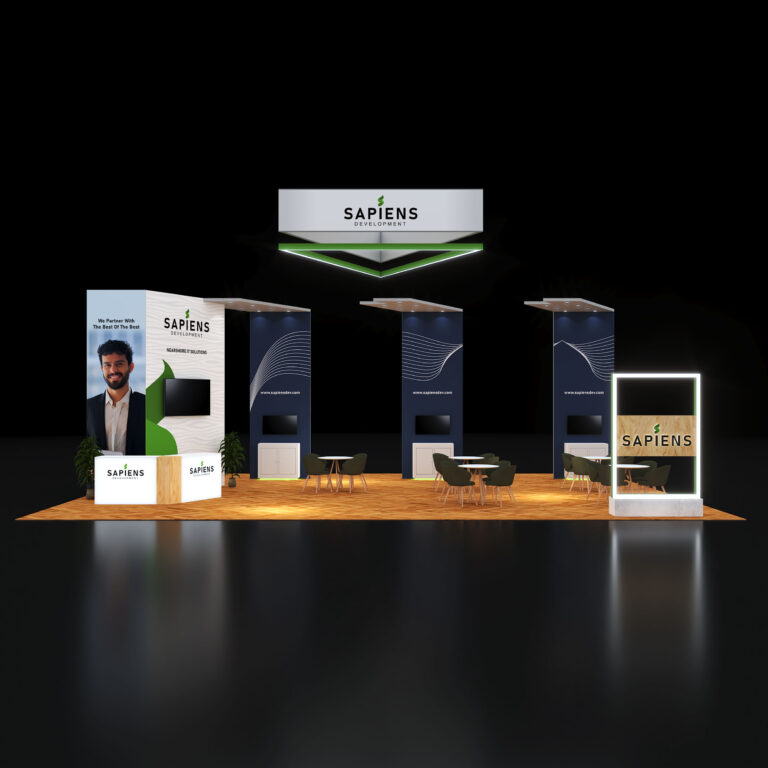 PE3040 110 — 30x40 trade show booth rental by Pure Exhibits