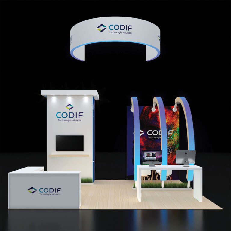 PE2020 176 — 20x20 trade show booth rental by Pure Exhibits