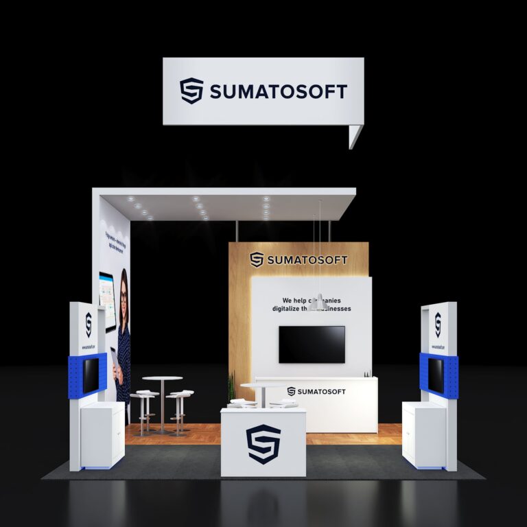 PE2020 182 — 20x20 trade show booth rental by Pure Exhibits