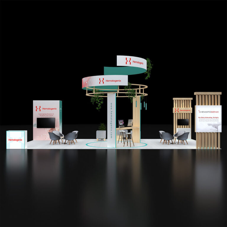 PE2040 123 — 20x40 trade show booth rental by Pure Exhibits