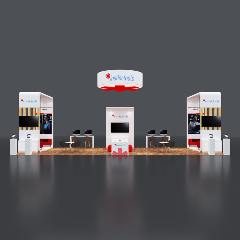 PE2050 121 — 20x50 trade show booth rental by Pure Exhibits