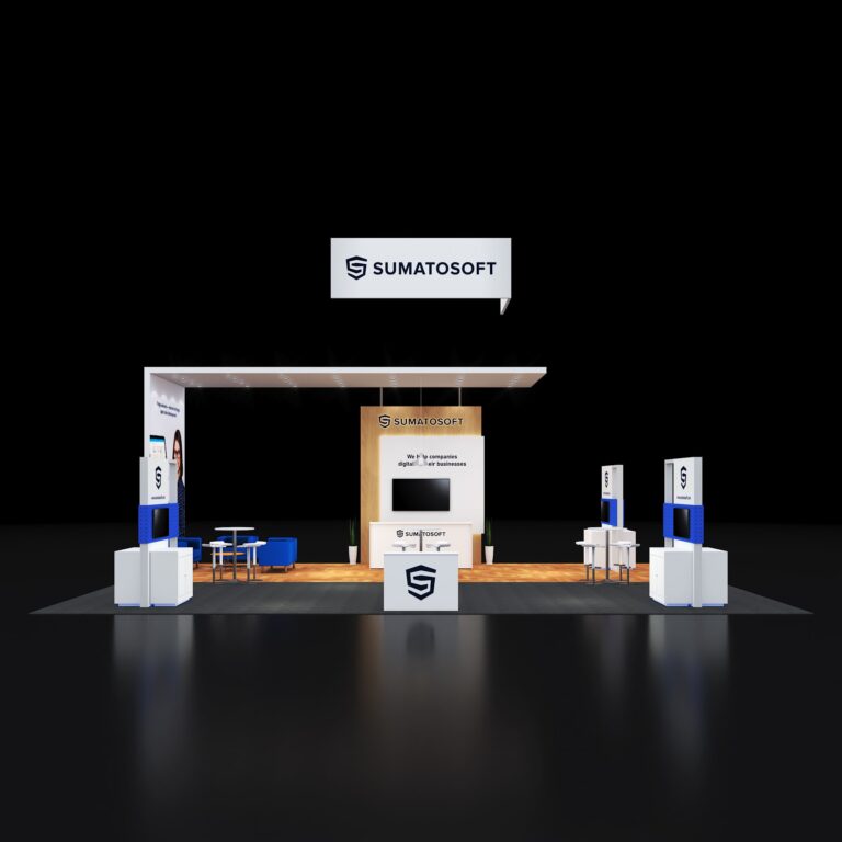 PE3040 127 — 30x40 trade show booth rental by Pure Exhibits