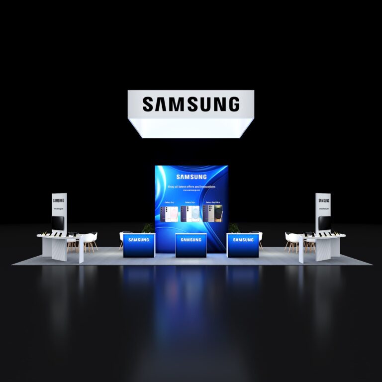 PE2040 143 — 20x40 trade show booth rental by Pure Exhibits