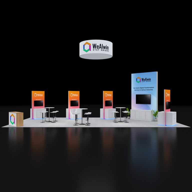 PE2040 129 — 20x40 trade show booth rental by Pure Exhibits