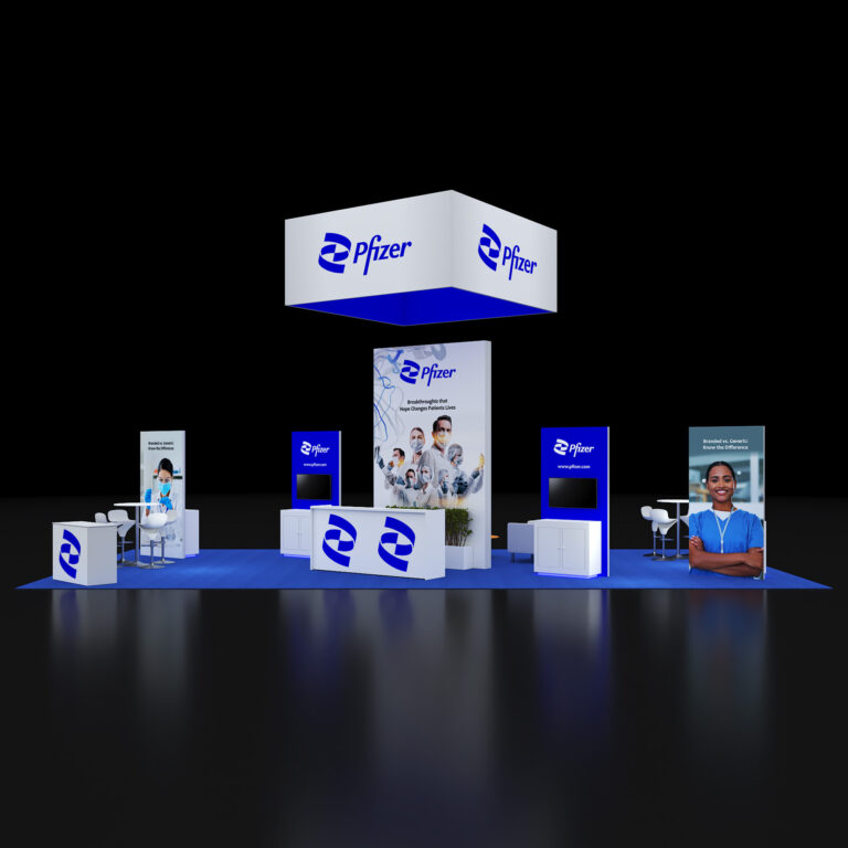 PE2040 131 — 20x40 trade show booth rental by Pure Exhibits