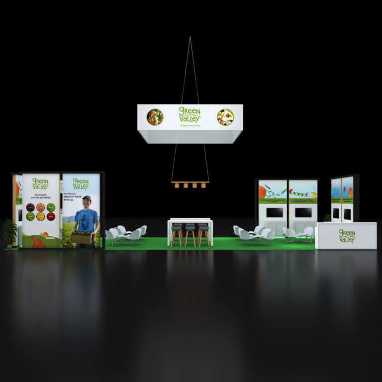 PE2050 131 — 20x50 trade show booth rental by Pure Exhibits