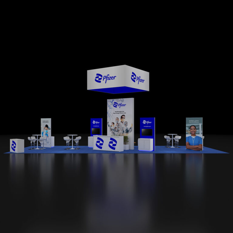 PE2050 128 — 20x50 trade show booth rental by Pure Exhibits