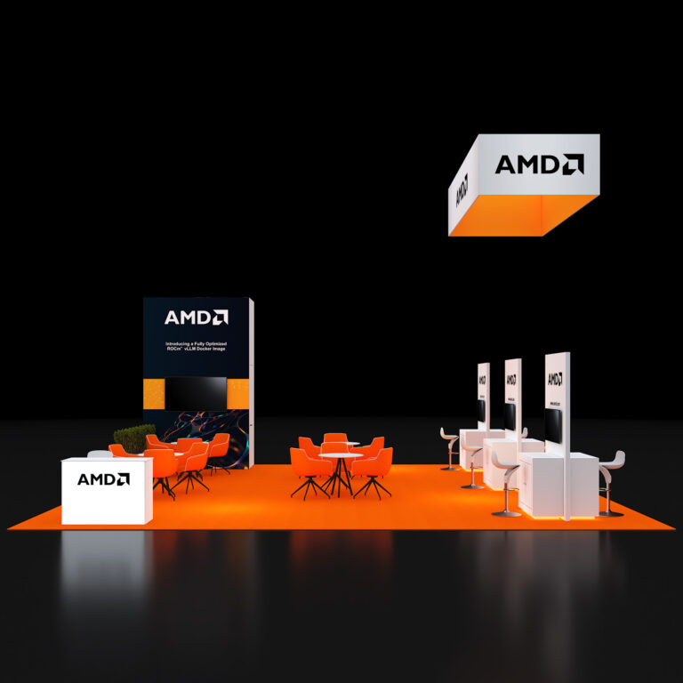 PE3030 155 — 30x30 trade show booth rental by Pure Exhibits